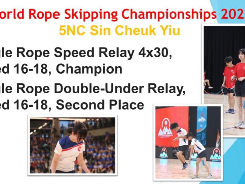 Sin Cheuk Yiu ((Hong Kong Team member) achieved awards at the World Rope Skipping Championships 2023